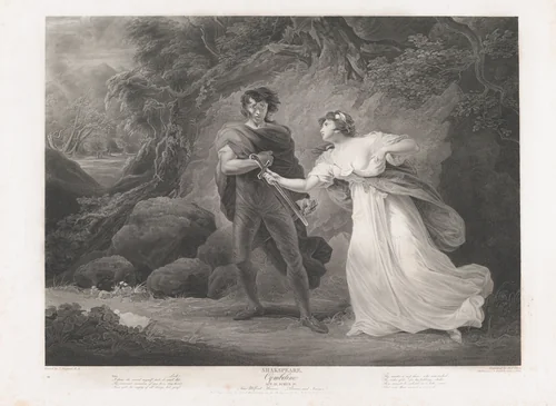 Pisanio and Imogen (Shakespeare, Cymbeline, Act 3, Scene 4) by Robert Thew, print, 1801-1852