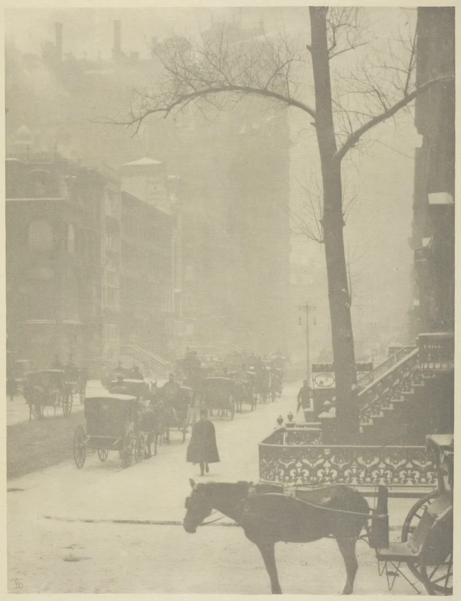 The Street, Fifth Avenue by Alfred Stieglitz, print, 1900-1901