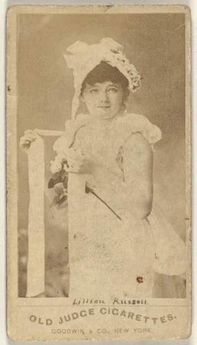 Lillian Russell, from the Actors and Actresses series (N171) for Old Judge Cigarettes by Goodwin & Company, photograph, 1886-1890
