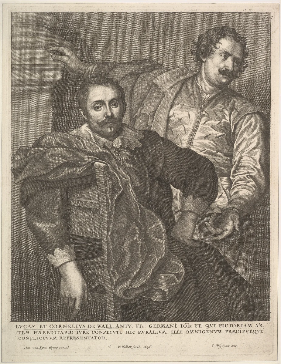 Lucas and Cornelius van Wael by Wenceslaus Hollar, print, 1646