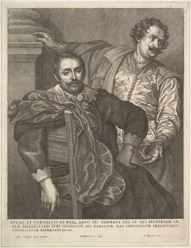 Lucas and Cornelius van Wael by Wenceslaus Hollar, print, 1646