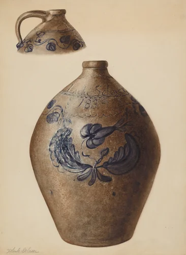 Jug by Yolande Delasser; John Tarantino, index of american design, 1937