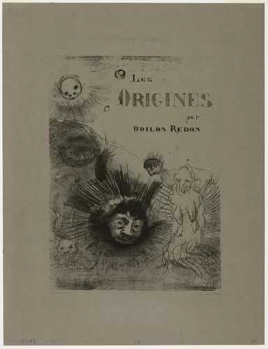 Cover-Frontispiece for Les Origines by Odilon Redon, print, 1883