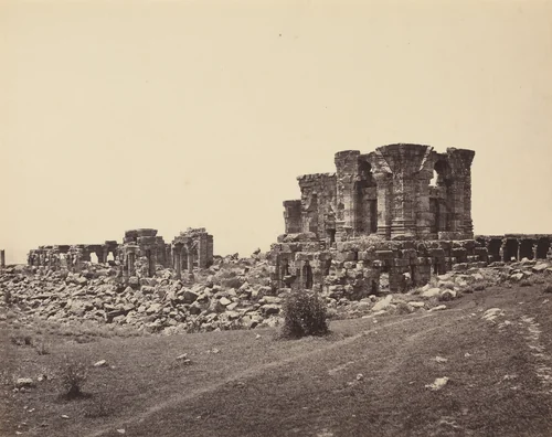 Ruins of Martand from Southeast by Samuel Bourne, photograph, 1870