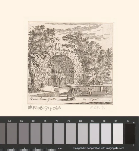 Gezicht op de grot van Rueil by Israël Silvestre, print, 1656