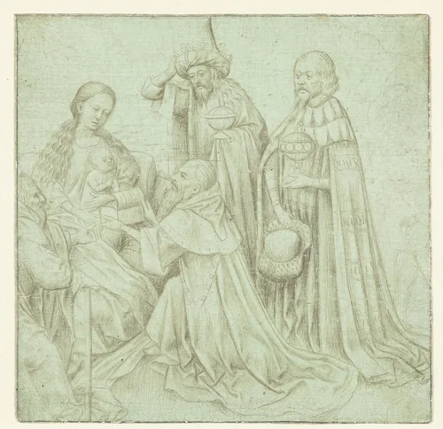 The Adoration of the Magi by Unknown, drawing, 1430-1440