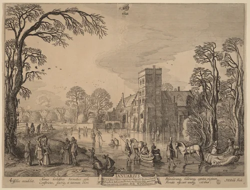 January by Jan van de Velde, print, 1593-1641