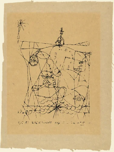 Suicide on the Bridge (Der Selbstmörder auf der Brücke) by Paul Klee, print, 1913