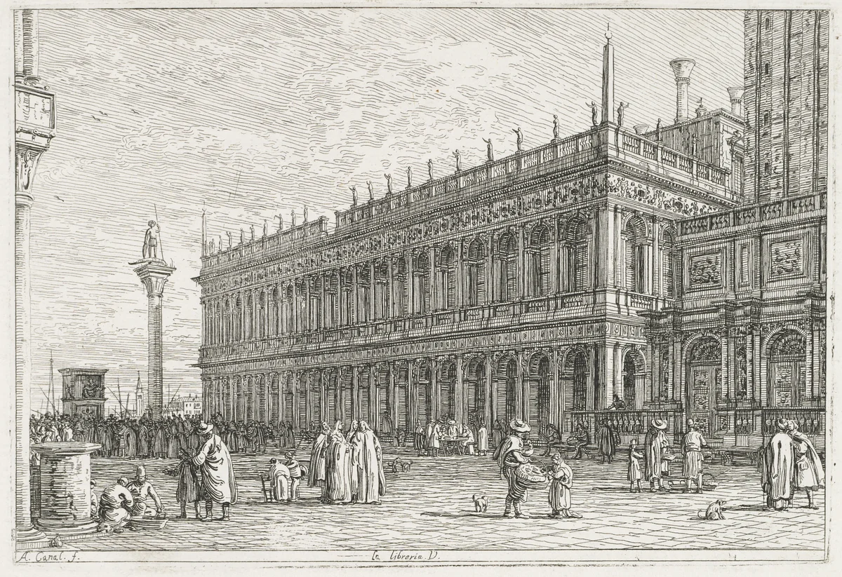Views: The Library, Venice by Antonio Canaletto, print, 1735-1746