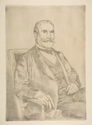 Portrait of Louis Robert by Félix Bracquemond, print, 1873