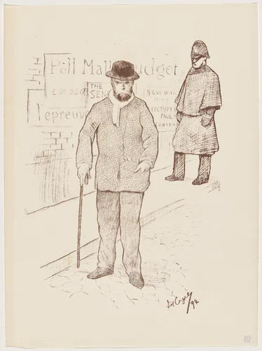 Paul Verlaine à Londres by Frédéric-Auguste Cazals, print, 1895