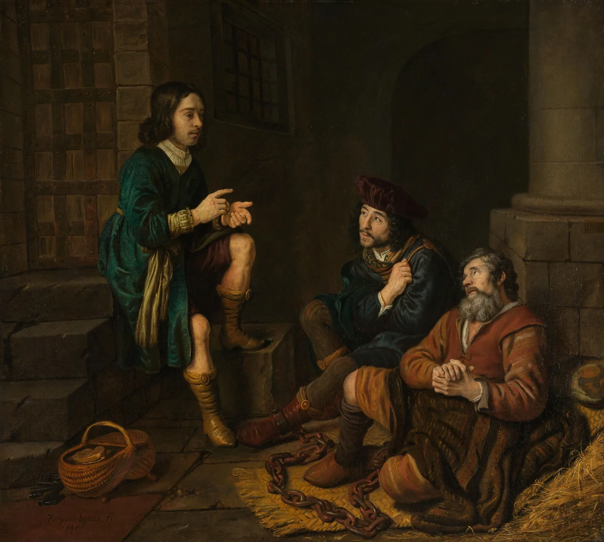 Joseph Interprets the Dreams of the Baker and the Butler by Jan Victors, painting, 1648