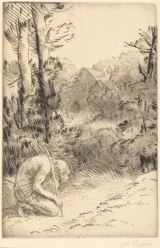 The Prodigal Son, 2nd plate (L'enfant prodigue) by Alphonse Legros, print, 1837-1911