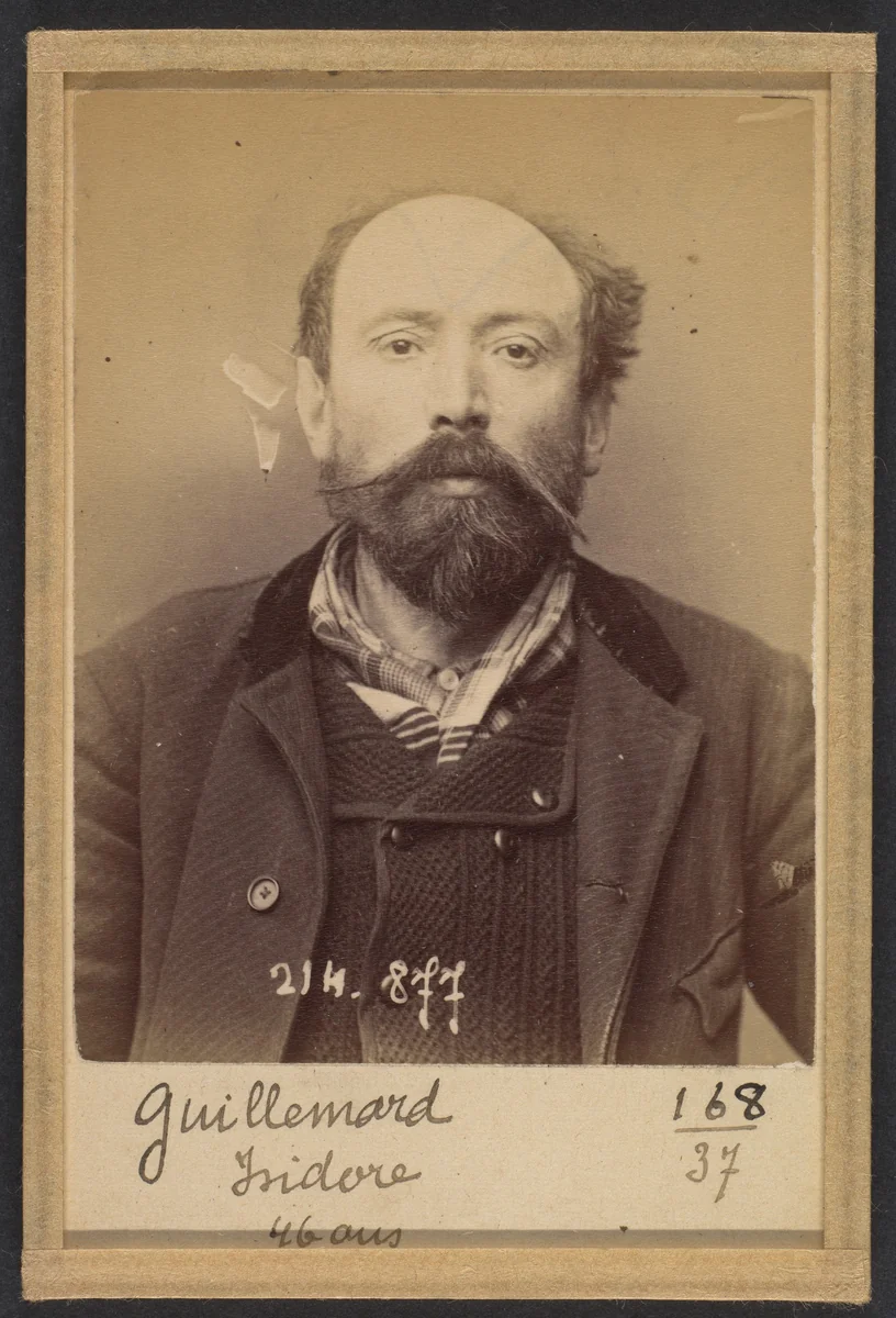 Guillemard. Isidore, François. 46 ans, né à St-Michel des Andaines (Orne). Menuisier. Anarchiste 28/2/94. by Alphonse Bertillon, photograph, 1894