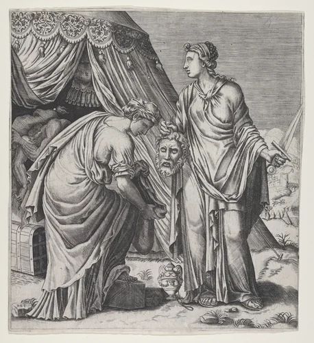 Judith with the Head of Holofernes by Balthazar van den Bos, print, 1535-1580