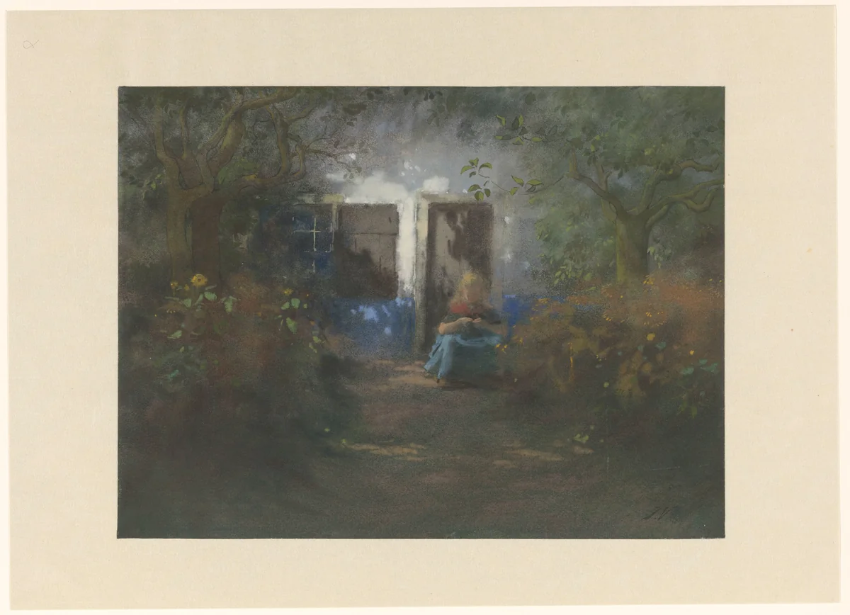 Idylle by Jan Voerman, drawing, 1867-1941