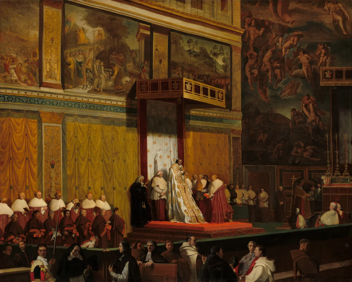 Pope Pius VII in the Sistine Chapel by Jean-Auguste-Dominique Ingres, painting, 1814