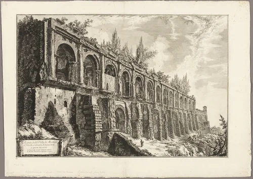 Remains of the Villa of Maecenas at Tivoli, from Views of Rome by Giovanni Battista Piranesi, print, 1763
