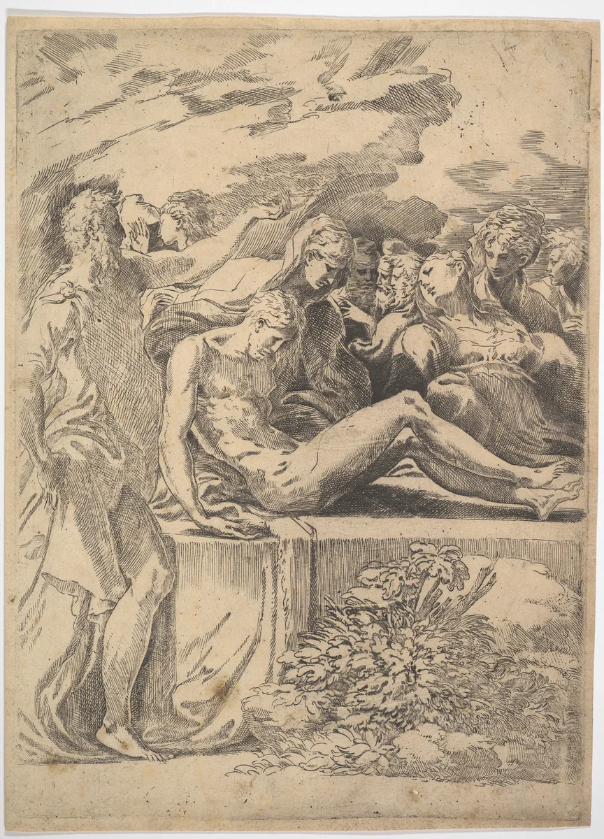 Entombment by Parmigianino, print, 1515-1540