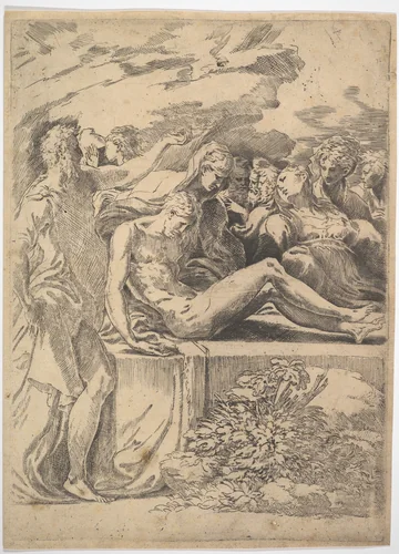Entombment by Parmigianino, print, 1515-1540