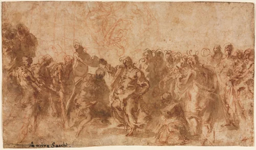 The Baptism of Christ by Cesare Pollini, drawing, 1600-1630