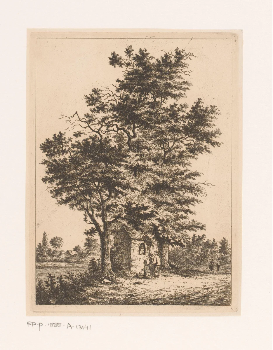 Landschap met kapel bij Beert by Jean Théodore Joseph Linnig, print, 1850