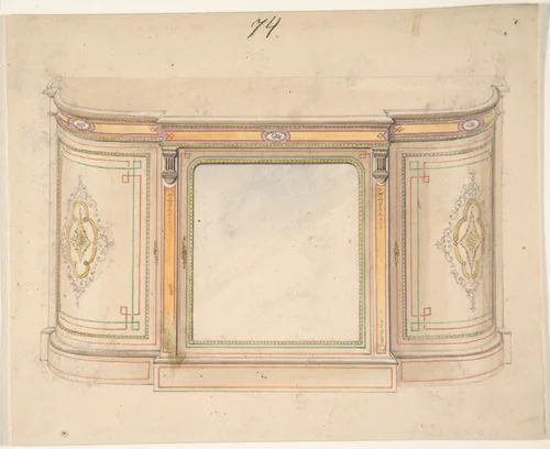 Cabinet Design by anonymous, drawing, 1800-1900