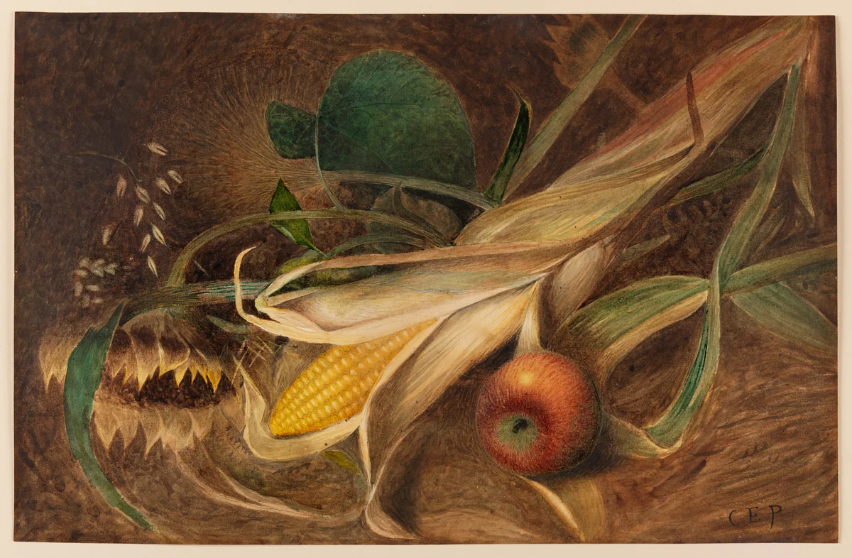 Still Life with Corn by Charles Ethan Porter, artwork, 1880