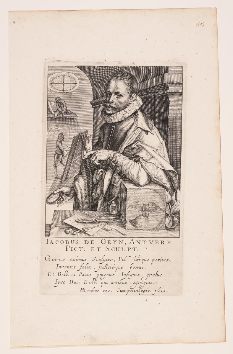 Jacob de Gheyn II by Andries Jacobsz. Stock, print, 1610