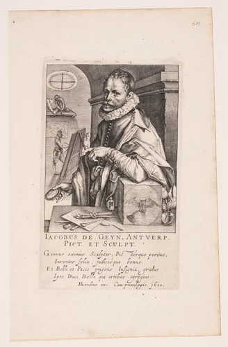 Jacob de Gheyn II by Andries Jacobsz. Stock, print, 1610