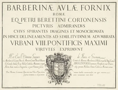 Titelprent met tekst en wapenschild by anonymous, print, 1692-1762