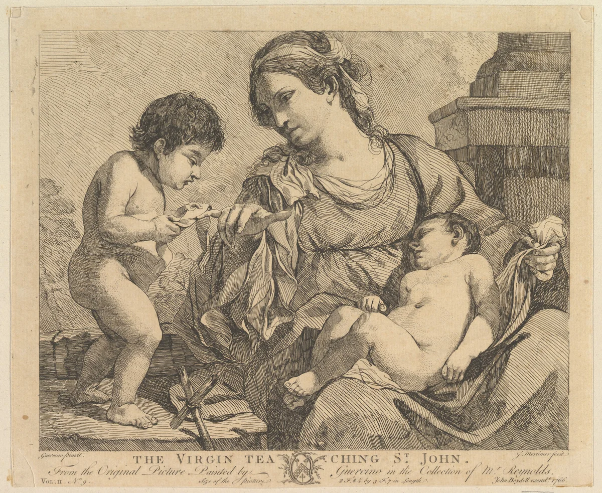 The Virgin Teaching St. John by John Hamilton Mortimer, print, 1766