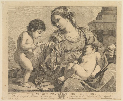 The Virgin Teaching St. John by John Hamilton Mortimer, print, 1766