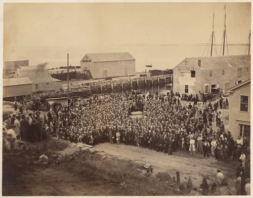 National Congregational Council at Plymouth Rock by John Adams Whipple, photograph, 1865