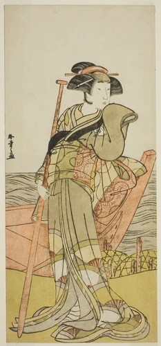 The Actor Onoe Matsusuke I as Akoya in the Play Edo Meisho Midori Soga, Performed at the Morita Theater in the Second Month, 1779 by Katsukawa Shunsho (勝川 春章), print, 1774-1784