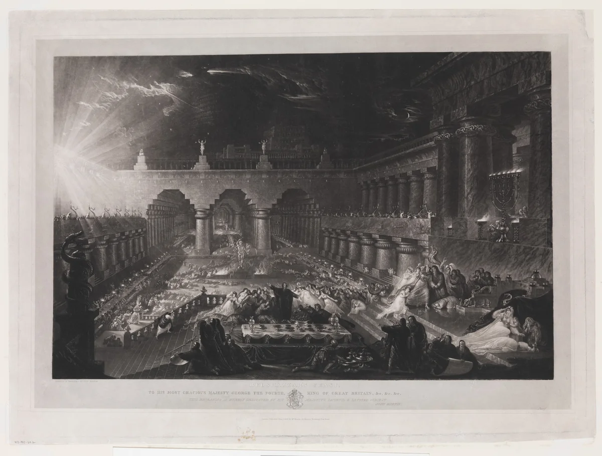 Belshazzar's Feast (First Plate) by John Martin, print, 1826