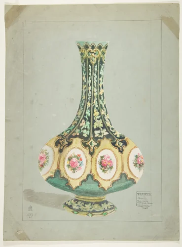Design for a Vase by anonymous, drawing, 1800-1899