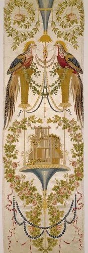 The Pheasants from the "Verdures of the Vatican" Series by Jean Démosthène Dugourc, textile, 1794-1805