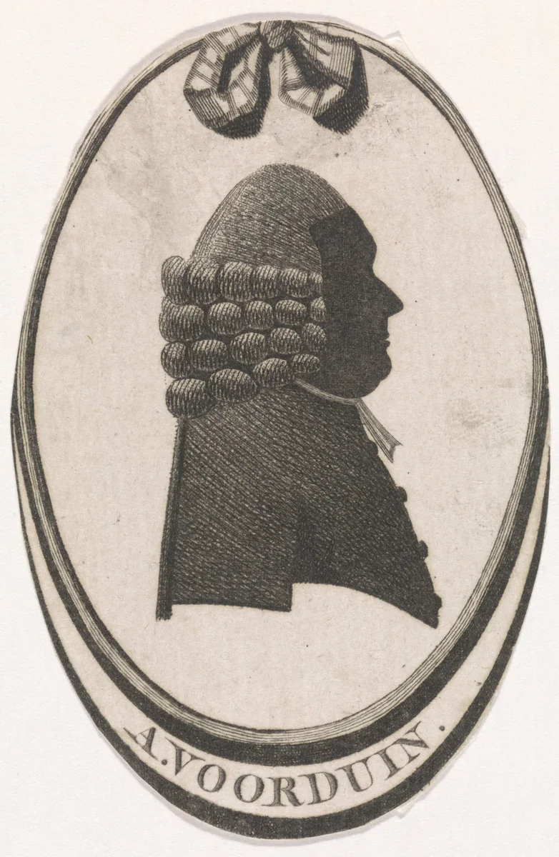 Silhouetportret van A. Voorduin by Govert Kitsen, print, 1776-1810