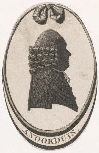 Silhouetportret van A. Voorduin by Govert Kitsen, print, 1776-1810