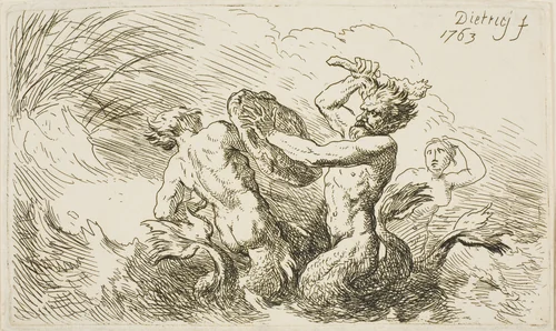 Battle of the Tritons by Christian Wilhelm Ernst Dietrich, print, 1763