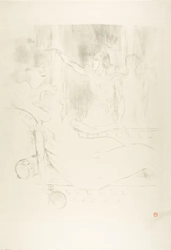 Madame Simon-Girard, Brasseur and Guy in La belle Hélène by Henri de Toulouse-Lautrec, print, 1900