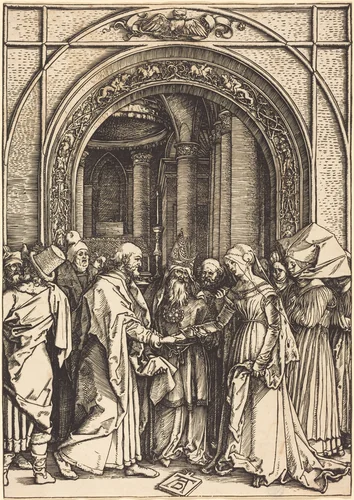 The Betrothal of the Virgin by Albrecht Dürer, print, 1504-1505
