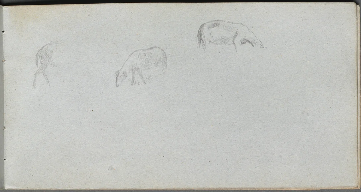 Sketchbook, page 20: Animal Study by Ernest Meissonier, book, 1860-1869