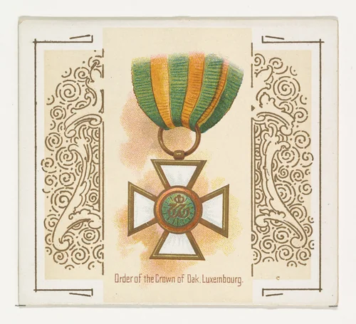 Order of the Crown of Oak, Luxembourg, from the World's Decorations series (N44) for Allen & Ginter Cigarettes by Allen & Ginter, print, 1890