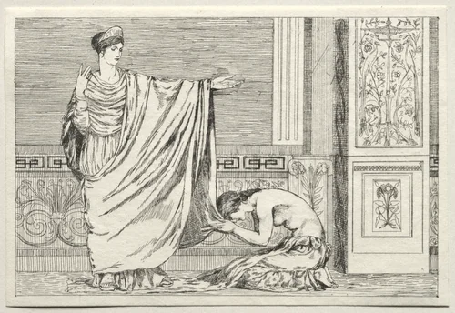 Cupid and Psyche: Psyche and Juno by Max Klinger, print, 1880