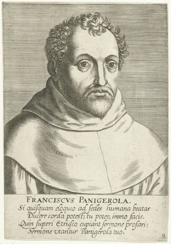 Portret van Francesco Panigarola by Philips Galle, print, 1587-1606