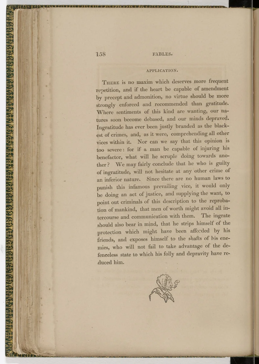 Tailpiece (page 158) from The Fables of Aesop by Thomas Bewick, illustrated book, 1818