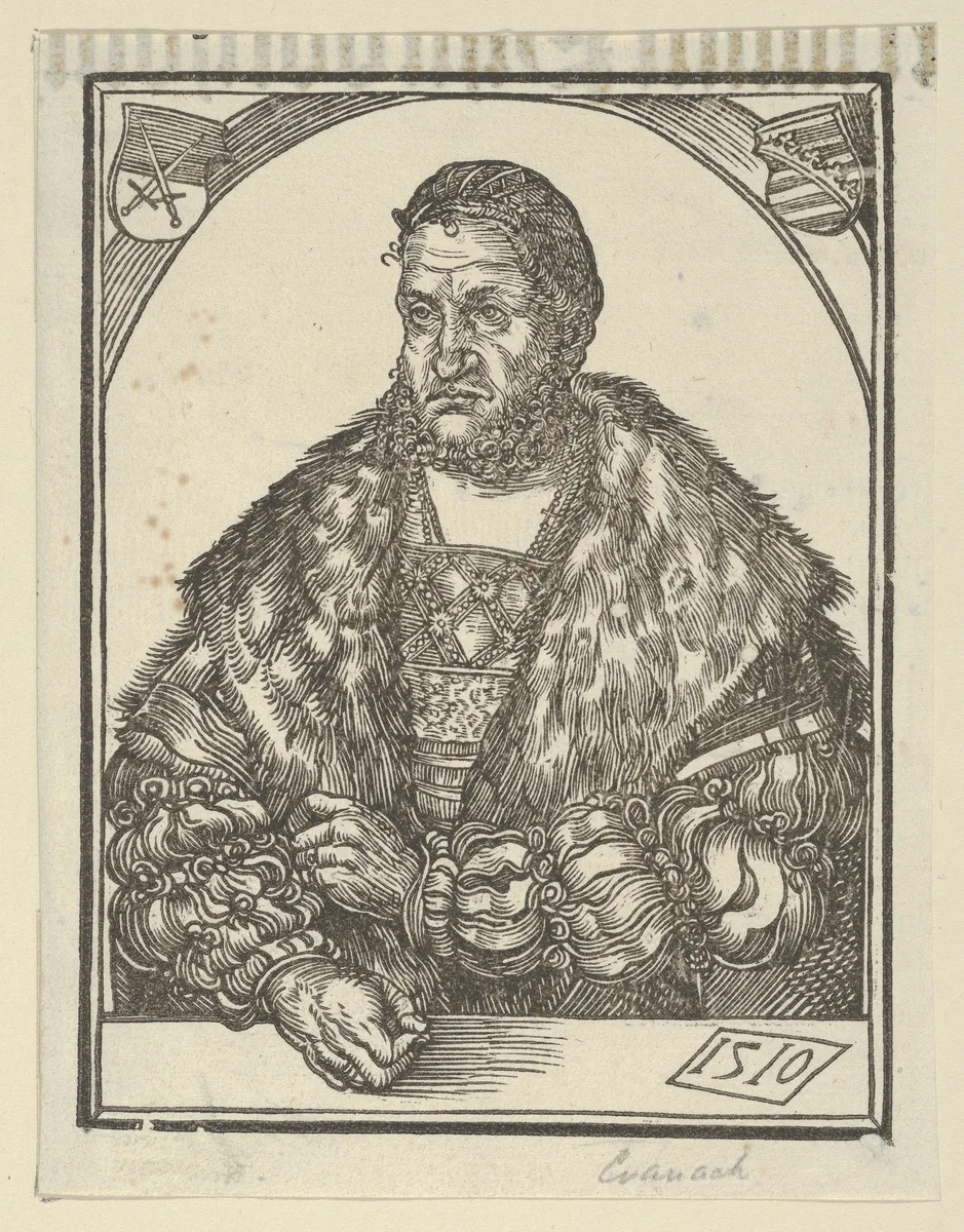 Copy of Frederick the Wise of Saxony by Lucas Cranach, print, 1509