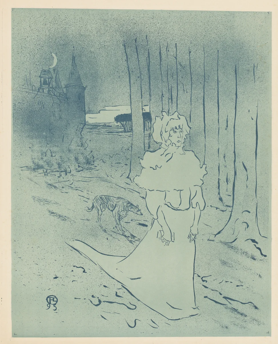 The Manor Lady or the Omen (La chatelaine ou le tocsin) by Henri de Toulouse-Lautrec, print, 1895